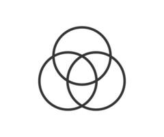 Three circle icon. Circle line infigraphic symbol. Sign triple vector. vector