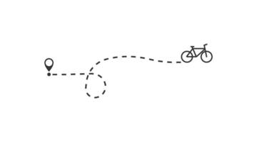 bicicleta camino icono. viaje mapa símbolo. firmar navegación puntero vector. vector