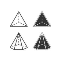 geométrico forma icono. triángulo y pirámide símbolo. firmar álgebla vector. vector