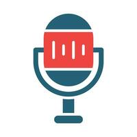 Voice Control Glyph Two Color Icon Design vector