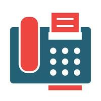 Fax Machine Glyph Two Color Icon Design vector