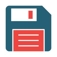 Floppy Disk Glyph Two Color Icon Design vector