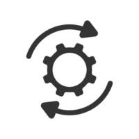 Update maintenance icon. System load symbol. Sign gear and cycle arrow vector. vector