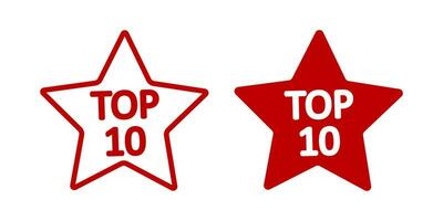 Star top 10 icon. Best rank symbol. Sign class vector. vector