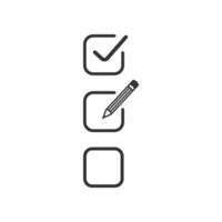 Checkbox icon. Mark with a pencil symbol. Sign choice test vector. vector