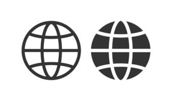 Web icon. Globe or world map symbol. Sign app button vector. vector