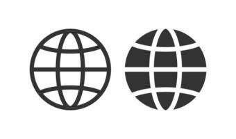 web icono. globo o mundo mapa símbolo. firmar aplicación botón vector. vector