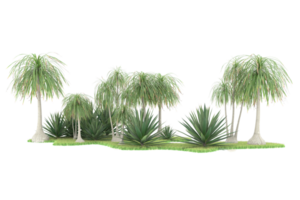 Realistic forest isolated on transparent background. 3d rendering - illustration png