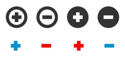 Plus and minus icon. Positive and negative choice symbol. Sign app button vector. vector