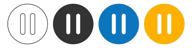 Pause icon. Stop play symbol. Sign app button vector. vector