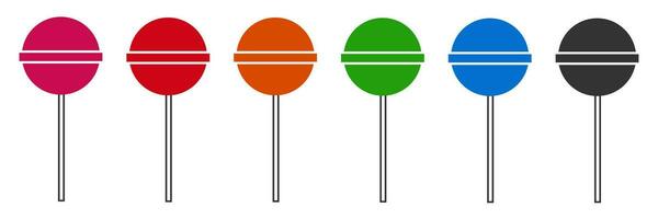 Colorful lollipops icon. Fruits candy symbol. Sign dessert vector. vector