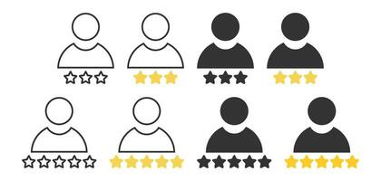 User review icon. Client assessment symbol. Sign profile rating vector. vector