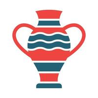 Vase Glyph Two Color Icon Design vector
