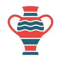 Vase Glyph Two Color Icon Design vector