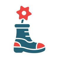 Boot Glyph Two Color Icon Design vector