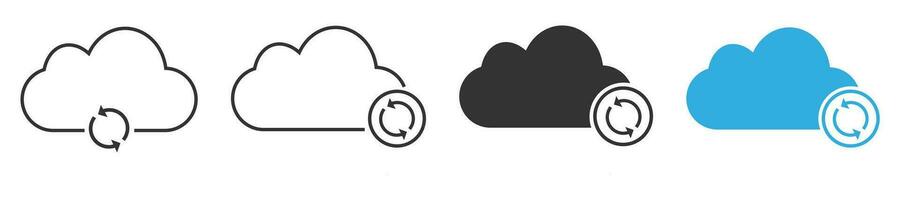 Cloud backup and sync icon. Storage data symbol. Sign synchronyze database vector. vector