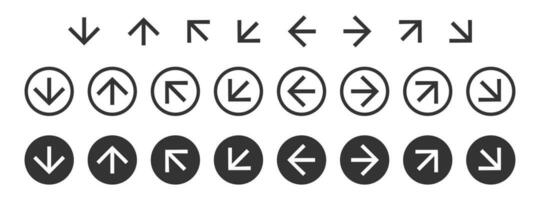 Direction arrows icon. Circle arrow symbol. Sign app button vector. vector