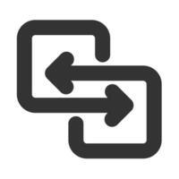 Transfer arrow icon. Reverse symbol. Double oposite directed vector