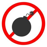 No bomb icon. Peace symbol. Sign ban weapon vector. vector