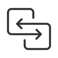 Transfer arrow icon. Reverse symbol. Double oposite directed vector