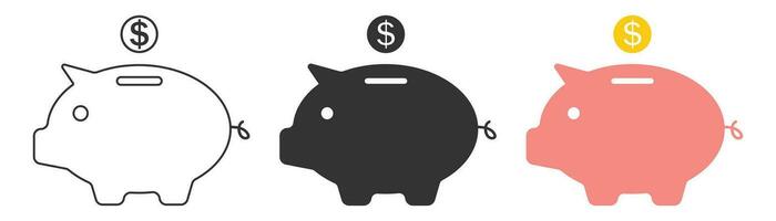 Piggy bank icon. Save money symbol. Sign moneybox vector. vector