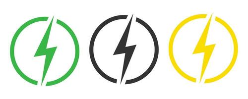 Bolt lightning icon. Thunder flash symbol set. Sign storm vector. vector