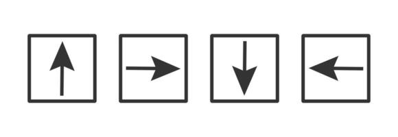 Arrows icon.   Pointer directional  up, right down, lefth,  set symbol. Option way navigation vector. vector