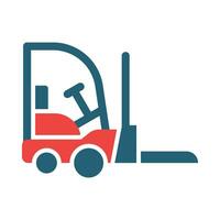 Forklift Glyph Two Color Icon Design vector