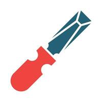 Chisel Glyph Two Color Icon Design vector