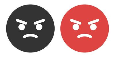 Angry face icon. Man anger symbol. Sign grumpy reaction vector. vector