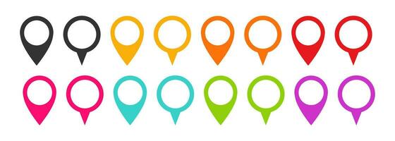 Colored pointers icon. Navigation symbol. Sign gps vector. vector
