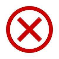 Red cross mark icon. Negative choice symbol. Sign app button. vector