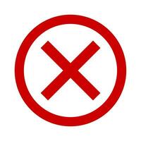 Red cross mark icon. Negative choice symbol. Sign app button. vector