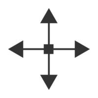 flechas cuatro direcciones icono. navegación símbolo. firmar multi camino vector. vector