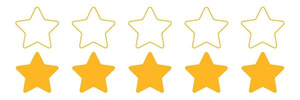 5 yellow star icon. Assessment of the level of service by the client symbol. Sign top level vector. vector
