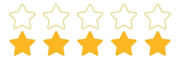 5 yellow star icon. Assessment of the level of service by the client symbol. Sign top level vector. vector