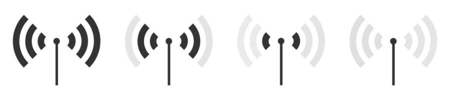 Antena signal icon. Wifi, cellular, wireless symbol. Sign communication tower computer vector. vector