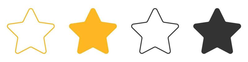 amarillo y negro dos estrellas icono. favorito marca símbolo. firmar aplicación Insignia vector. vector