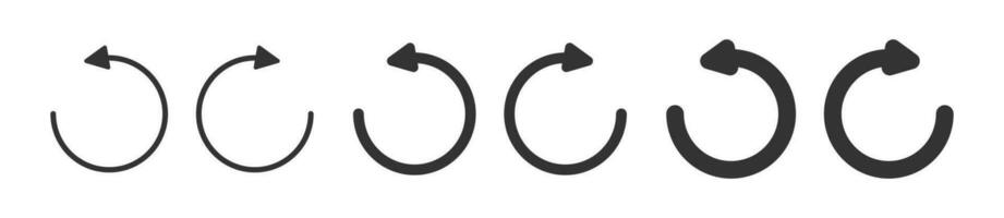 Replay media player icon. Refresh symbol. Sign rewind vector. vector