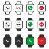 Smart watches with phone icon. Wristphone symbol. Sign telephone wristband  vector. vector