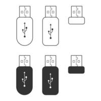 USB palo icono. destello memoria símbolo. firmar dispositivo tarjeta vector. vector