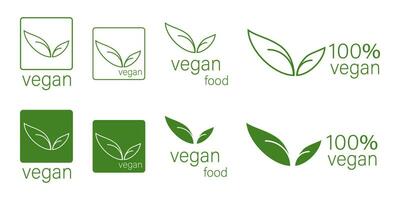 Vegan food logo icon. Vector illustration design.