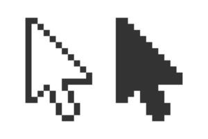 Computer mouse arrow 8 bit icon. Pixel pointer symbol. Sign web click vector. vector