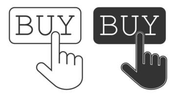 Hand click buy  icon. Now button symbol. Sign purchase vector. vector