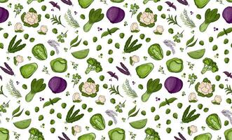 seamless pattern Cabbage vector illustration. Design for kale day, healthy food, health day, recipes