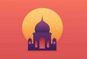 Islamic Mosque Ramadan Kareem minimal vector illustration