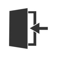 Exit icon. Doorway and arrow output room symbol. Leaving vector. vector