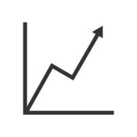 Graph top icon. Data analysis symbol. Chart progress vector. vector