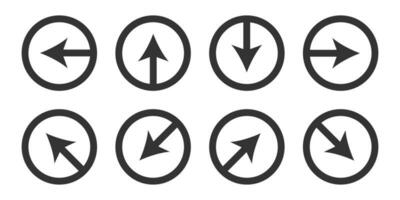colección flechas icono. controlar navegación símbolo. firmar aplicación botón vector. vector