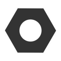Hex nut icon. Web setting symbol. Sign metalware vector. vector